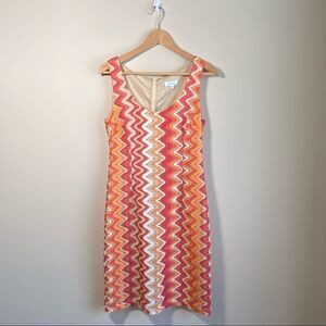 Simone Geometric Sleeveless Woven Shift Dress Multi-Colour Pattern Medium